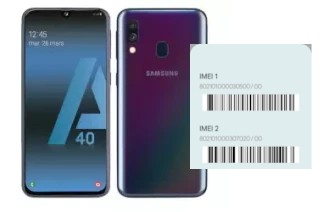 Comment voir le code IMEI dans Galaxy A40s