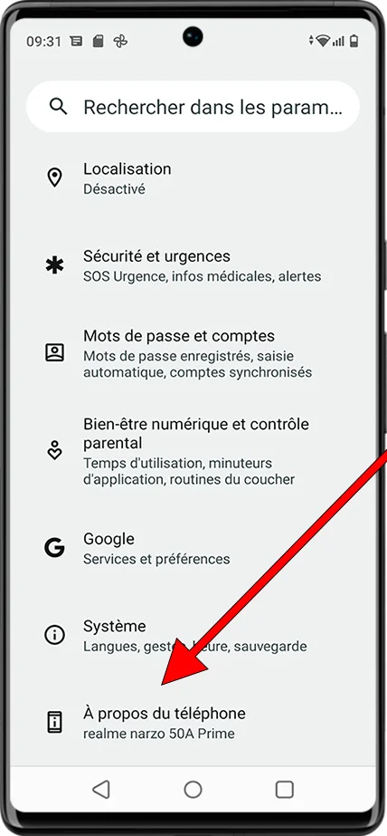 À propos du téléphone