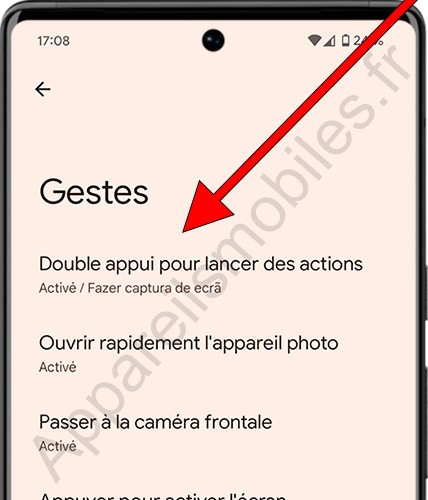 Double appui pour lancer des actions