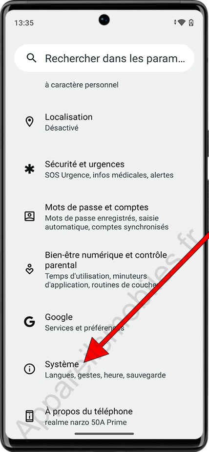 Icône système Android