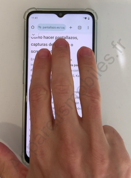 Capturez avec trois doigts sur Android