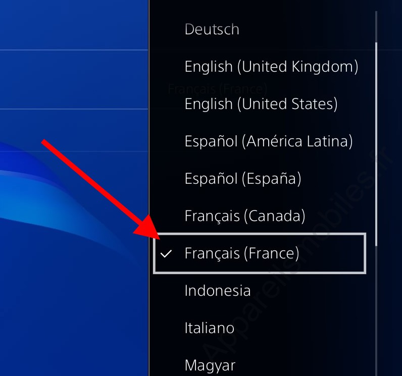 Choisir la langue PS4