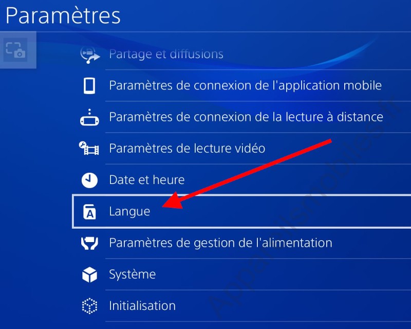 Langues PS4