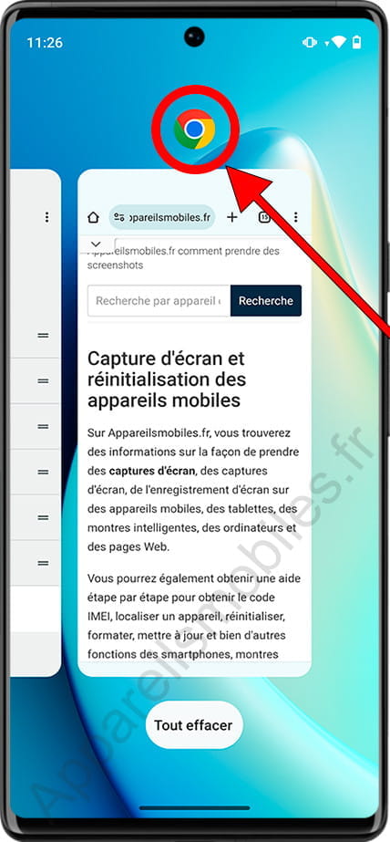 Icône d'application récente