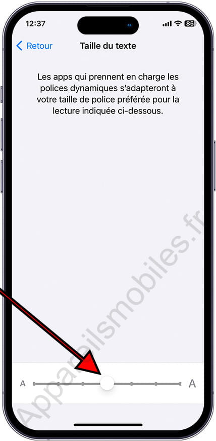 Augmenter la taille de la police de l'iPhone