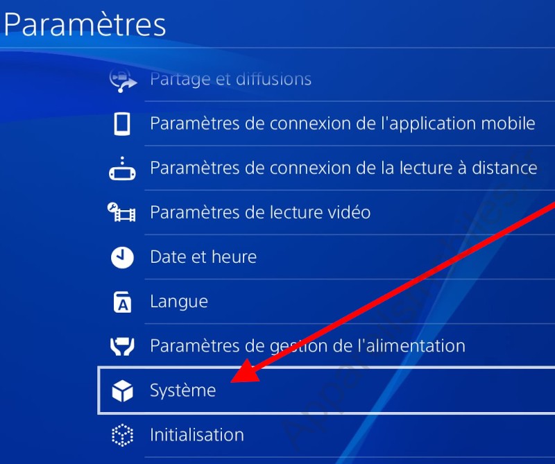 Paramètres > Système PlayStation 4