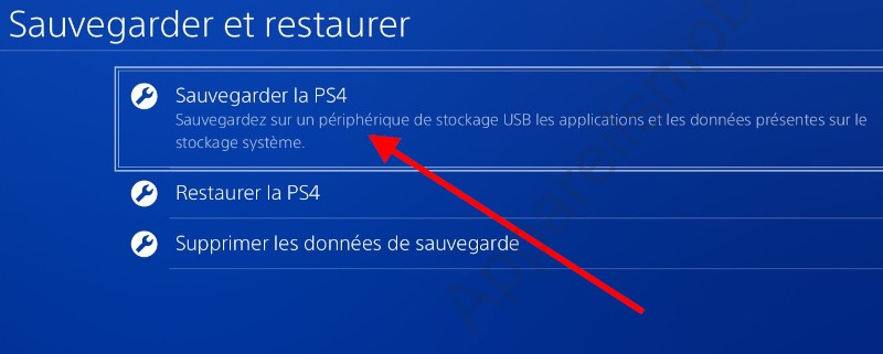 Sauvegarde PS4