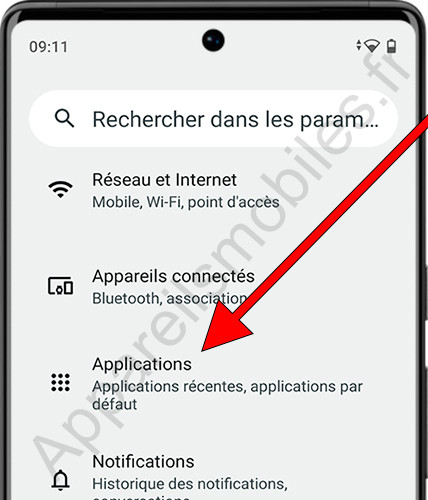 Applications et notifications Android