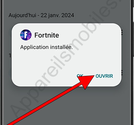 Ouvrir l'application installée