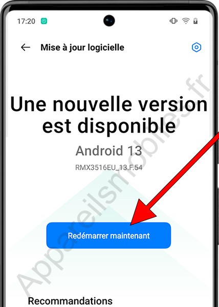 Installer la mise à jour logicielle Realme