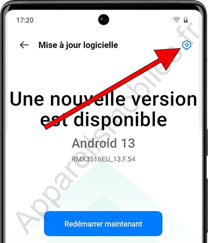 Options de mise à jour logicielle Realme