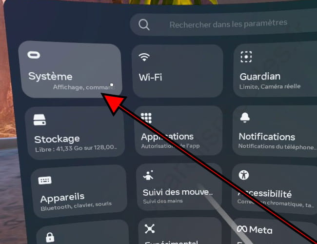 Paramètres du système Oculus