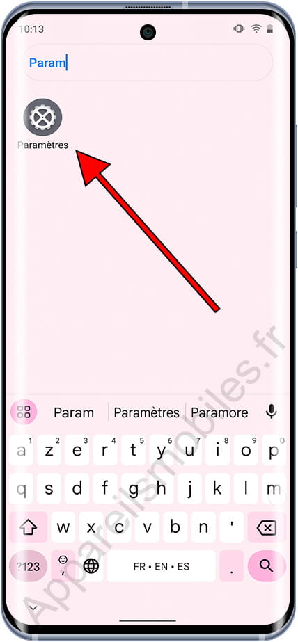 Rechercher des paramètres Android