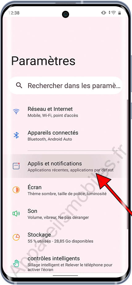 Applis et notifications Android