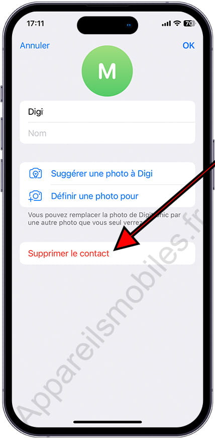 Modifier le contact Telegram sur iPhone