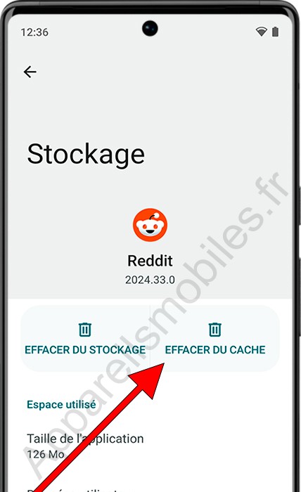 Effacer le cache de l'application