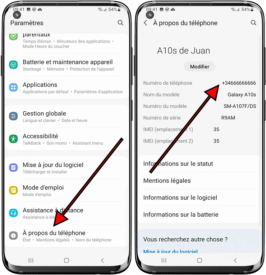 Comment voir mon numéro de téléphone sur un Samsung
