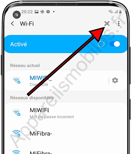 Scannez la connexion WiFi du code QR
