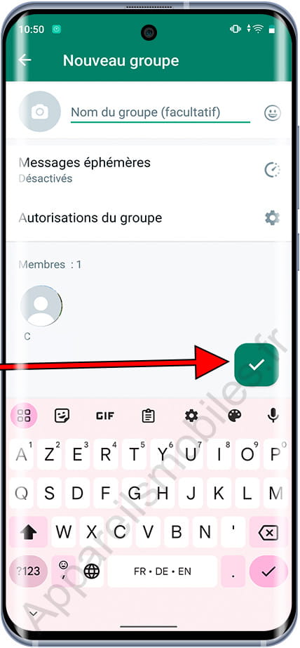 Créer un nouveau groupe