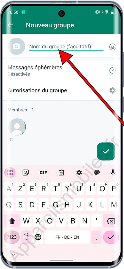 Nom du groupe WhatsApp