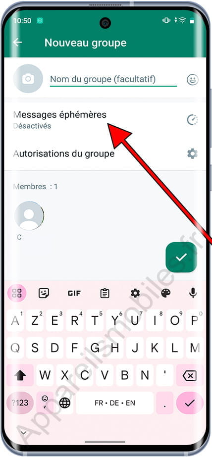 Messages WhatsApp temporaires