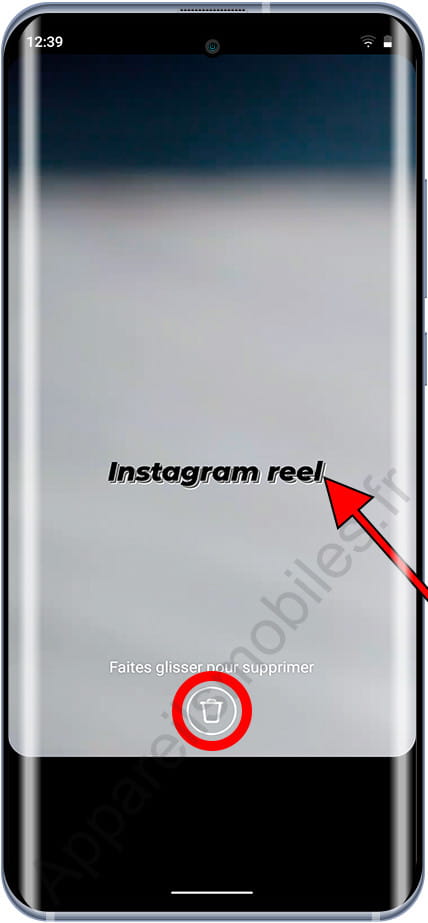 Déplacer le texte de le Reel Instagram