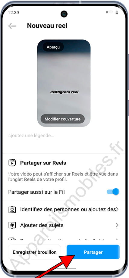 Partager Instagram Reel