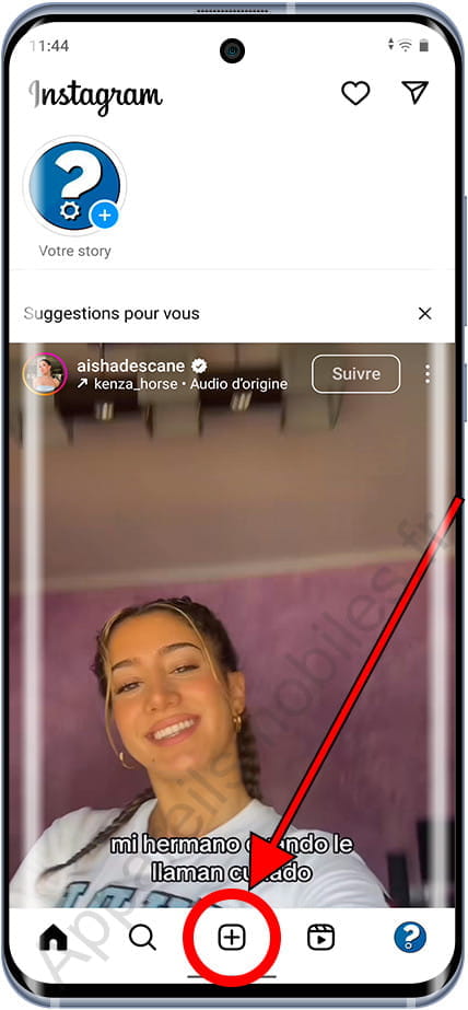 Bouton Ajouter du contenu Instagram