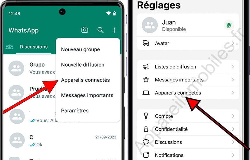 Appareils connectés à WhatsApp