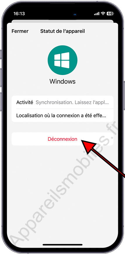 Déconnectez-vous de WhatsApp sur un appareil lié