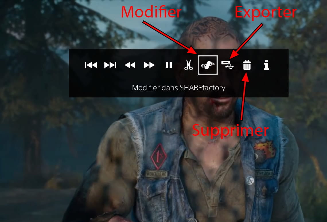 Exporter ou supprimer la capture vidéo PS4