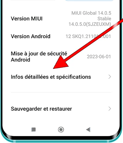 Informations détaillées et spécifications Xiaomi