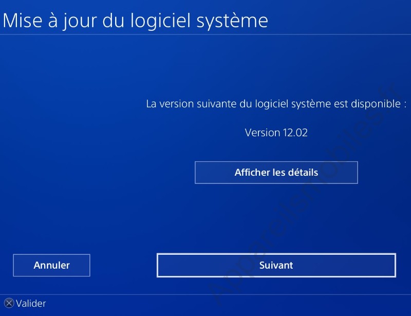 Détails de la mise à jour PS4