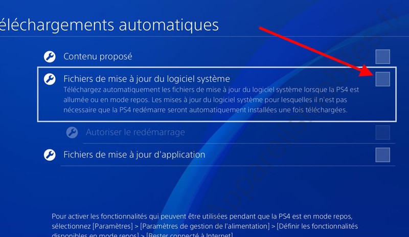 Téléchargement automatique des mises à jour PlayStation 4