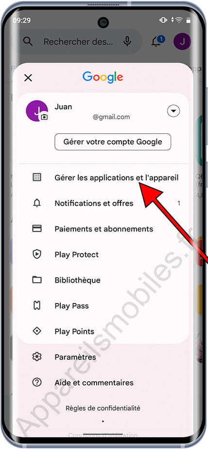 Gérer les applications et l'appareil