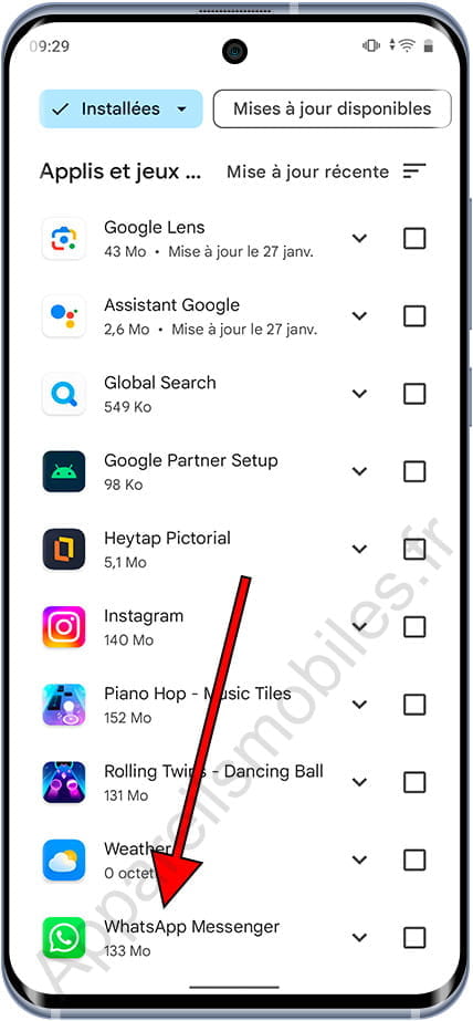 Mettre à jour les applications Google Play