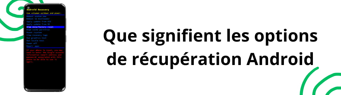 Que signifient les options de récupération Android