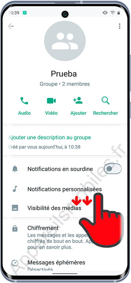 Informations de groupe sur WhatsApp