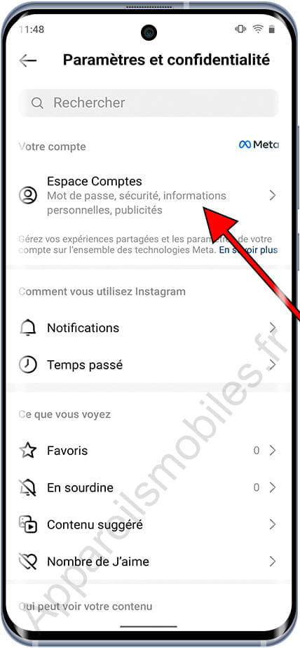 Espace comptes Instagram