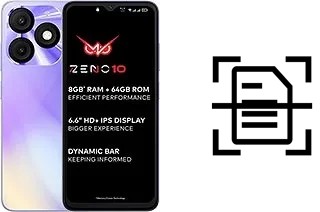 Numériser un document sur un itel Zeno 10