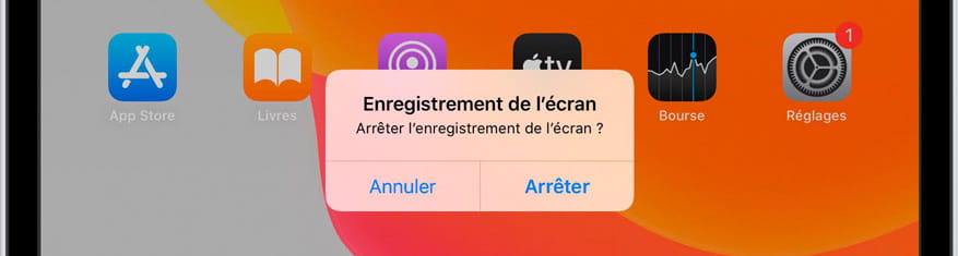 Arrêter l'enregistrement d'écran