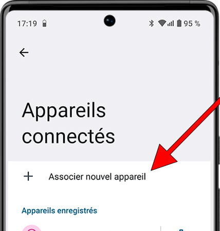 Associer un nouvel appareil sur Android