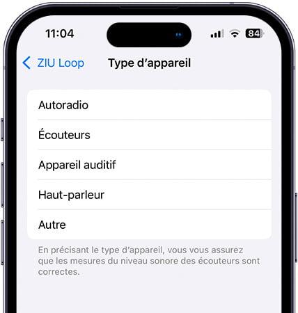 Types de périphériques Bluetooth sur iPhone