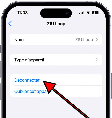 Déconnecter un appareil Bluetooth sur iPhone