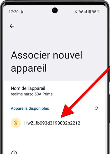 Périphériques Bluetooth disponibles sur Android