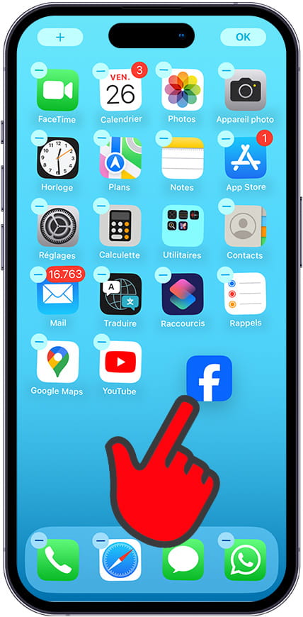 Déplacer Facebook sur iPhone