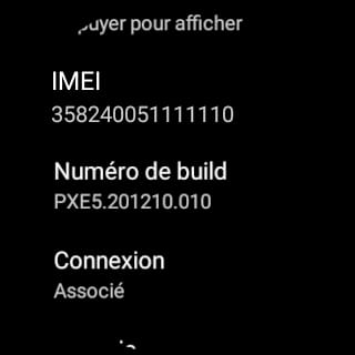 Numéro IMEI dans WearOS