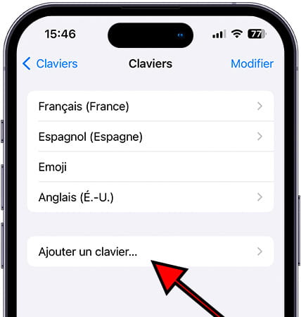 Ajouter la langue du clavier iOS
