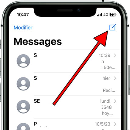 Composer des messages iOS