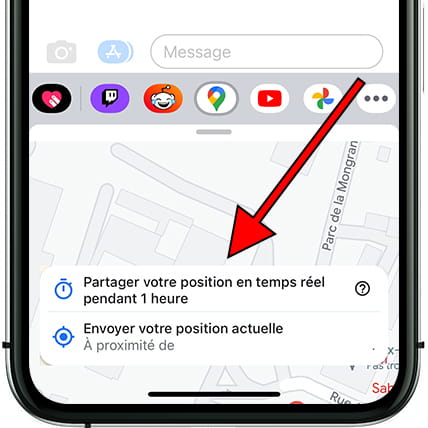 Emplacement partagé iOS